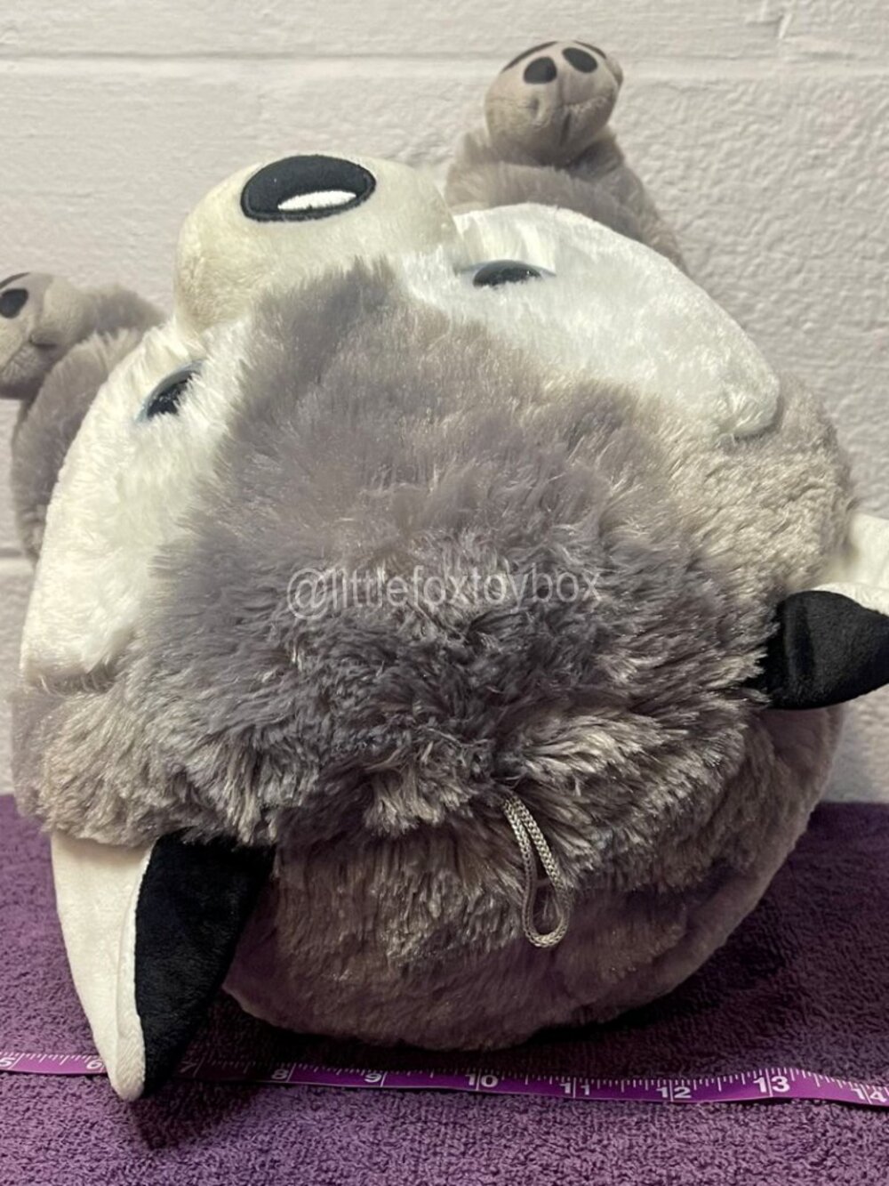Nanco Belly Buddies Husky Plush PF-BHU50 Gray White Dog Sparkle Eyes ESSA Toy - Picture 5 of 13